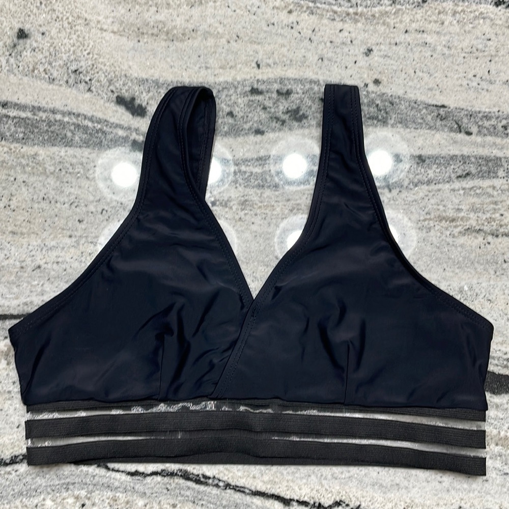 NWOT Black Bikini Top with Mesh